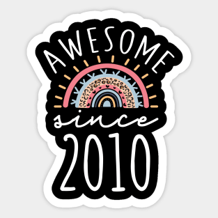 Awesome since 2010 Born in 2010 12th birthday Rainbow Gift Sticker